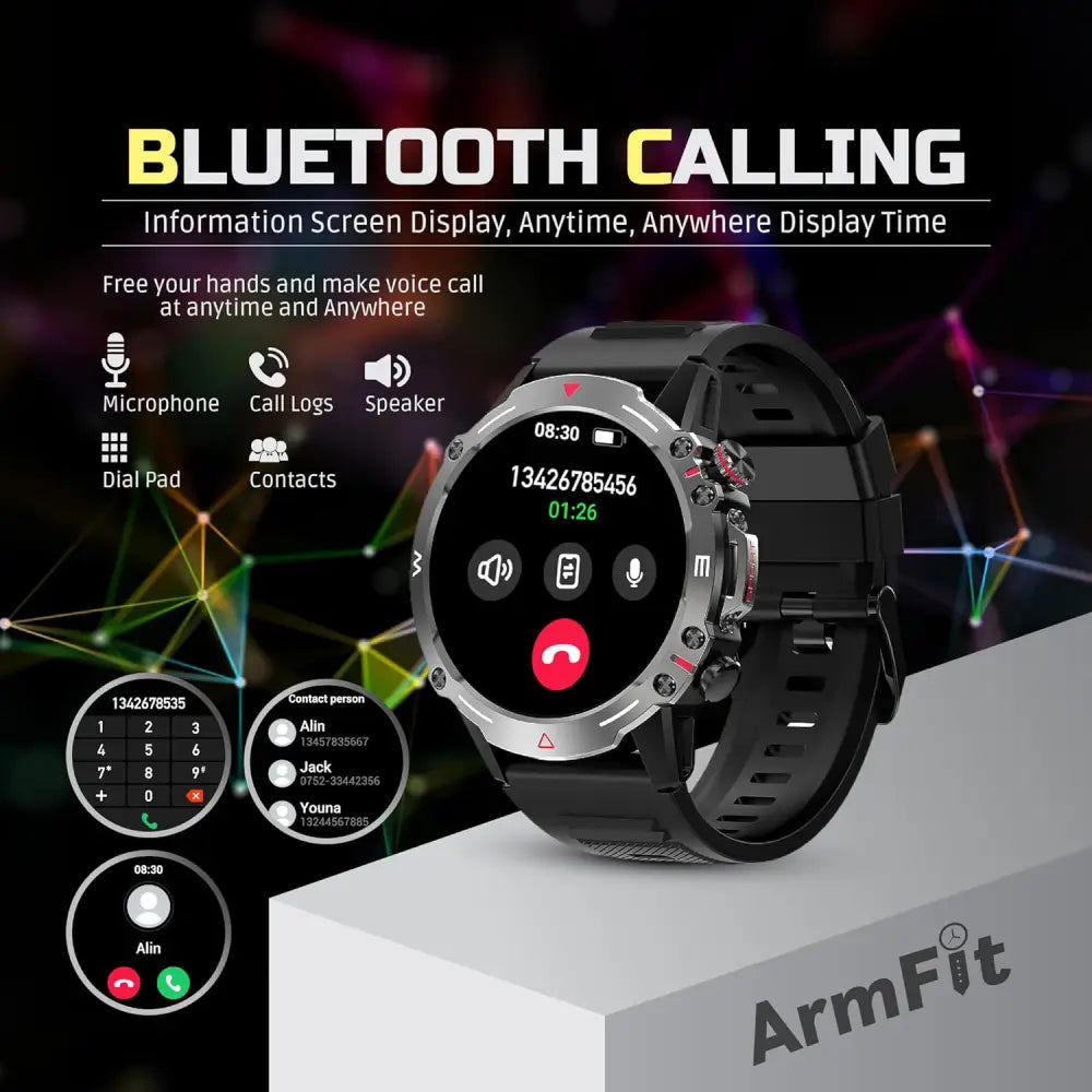 Armfit HULK Smartwatch for Men: AMOLED Display, BT Calling