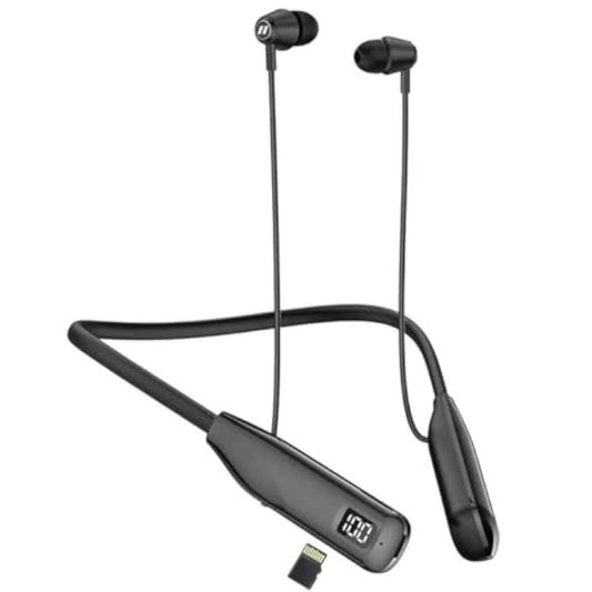 HainoTeko HN110 Bluetooth Neckband Earphones – 110H Playtime, High Bass, Clear Mic & TF Card Support