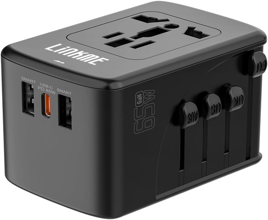 D-Link DCP-651 65W GaN-snellader – 2x USB-C En 1x USB-A, Met Verwisselbare Stekkers (UK/EU/US/AU), Ideaal Voor Reizen