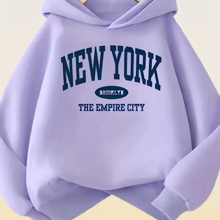 Women’s Lavender New York Brooklyn Graphic Hooded Sweatshirt