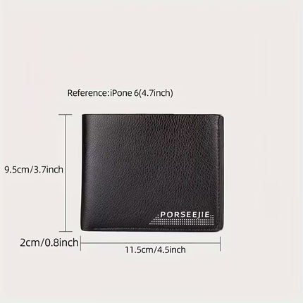 Men’s PU Leather Wallet with Coin Pouch – Slim, Durable, Large Capacity