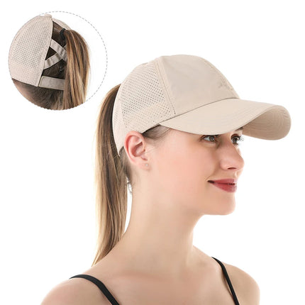 Men Sport Leisure Cross Ponytail Hat