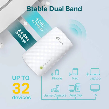 TP-Link AC750 WiFi Extender, Dual Band, 750Mbps