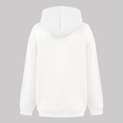 Hooded Sweatshirt - Oversized Round Neck Pullover with MILANO ITALY Text