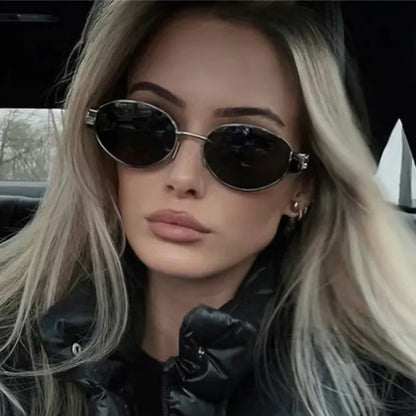 Sunglasses Advanced Metal Sunglasses Fashion Oval Glasses Brand Designer Vintage Sun Glasses High Quantity Oculos De Sol 2025 