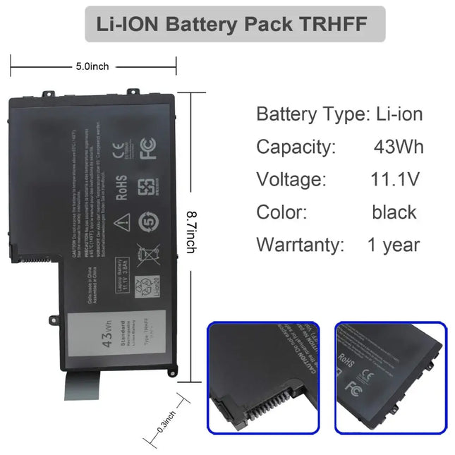 TRHFF 43WH Laptop Battery for Dell Inspiron 14 15 Latitude 3550