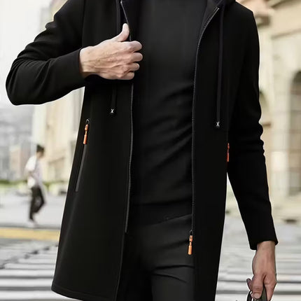 Men’s Heavyweight Thermal Winter Jacket with Hood – Long, Warm