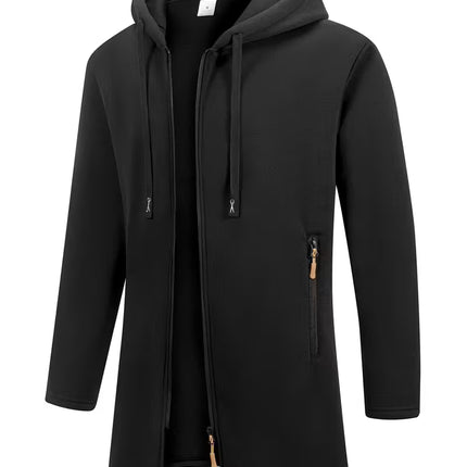 Men’s Heavyweight Thermal Winter Jacket with Hood – Long, Warm