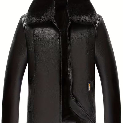 Men’s Casual Fleece Jacket with Zipper – Regular Fit, Soft Lining